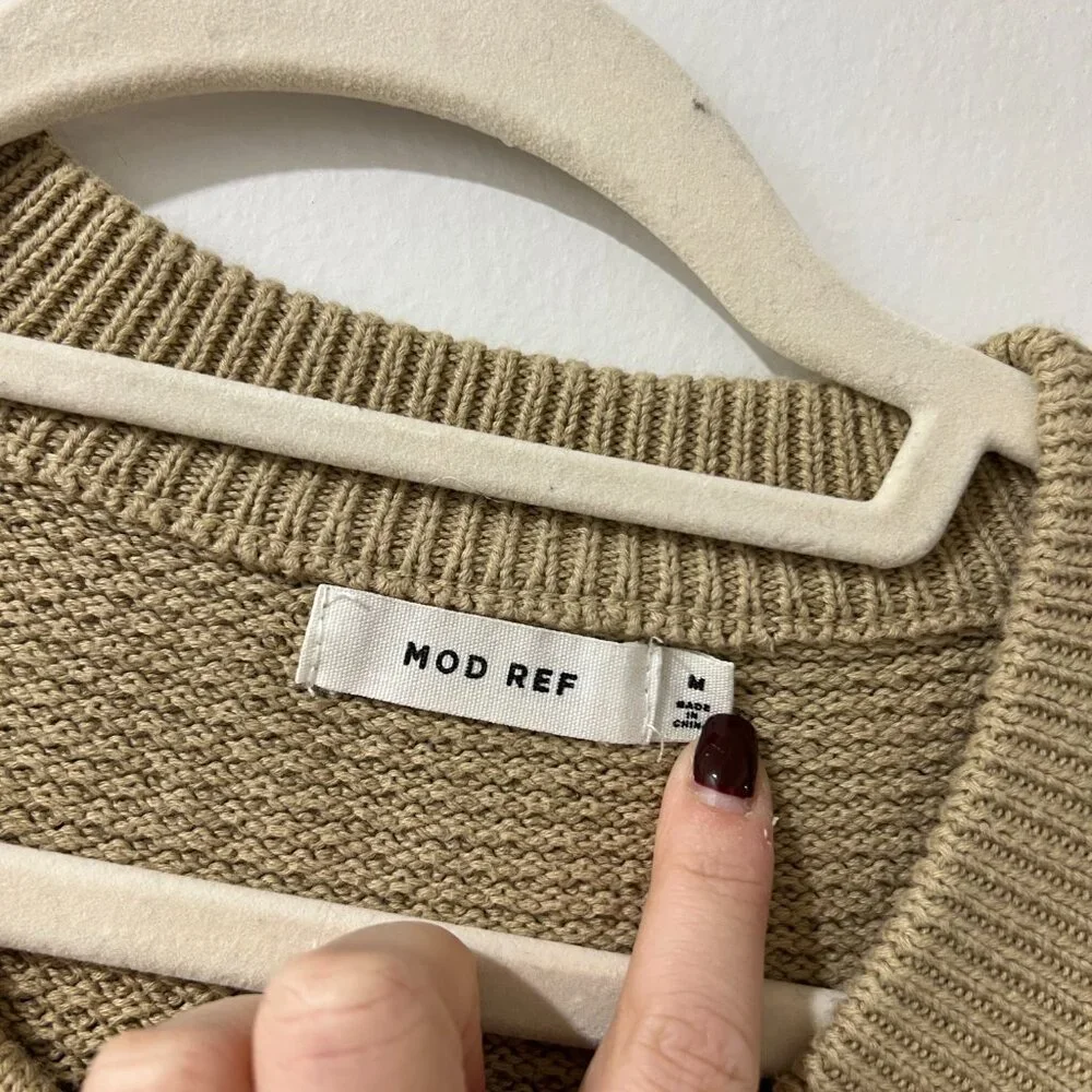 🧥 MOD REF Waffle Knit Henley Sweater - Size M - Picture 4 of 13